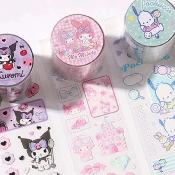Sanrio MY MELODY Sparkle Washi Tape 2 Roll Pack - Picture 3 of 5